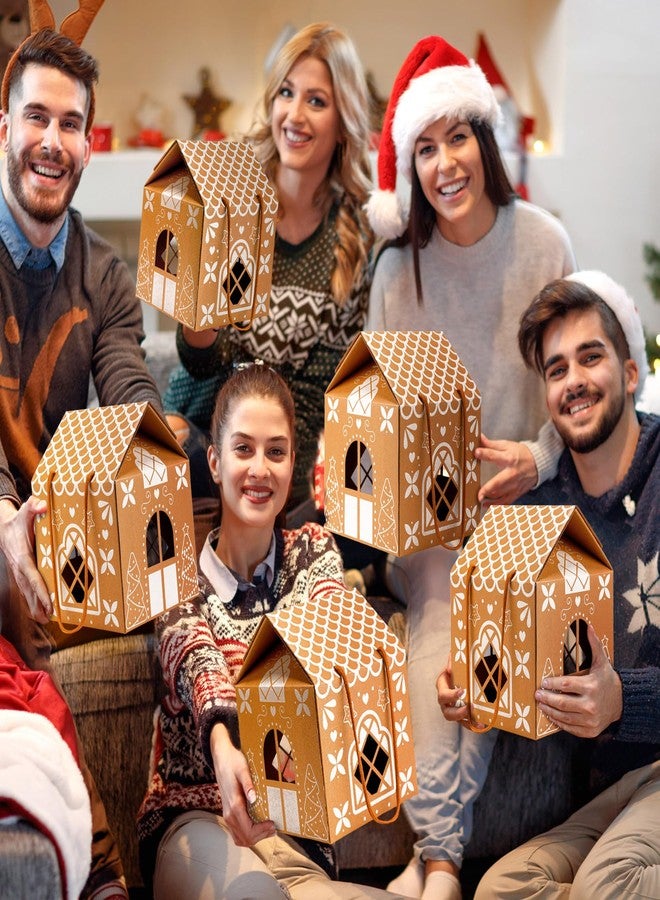 Resurhang 8 Pcs Large Christmas Gingerbread House Gift Box 10.43 Inch Christmas Cookie Packaging Candy Box Xmas Decor 3D Thick Wrap Container for Festive Holiday Treats and Party Favors - Image 5